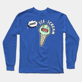 Funny Screaming Ice Cream Lover Gift Idea Long Sleeve T-Shirt